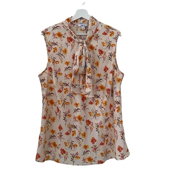 Bar III Tie Neck Floral Sleeveless Blouse size 2X - Picture 4 of 11